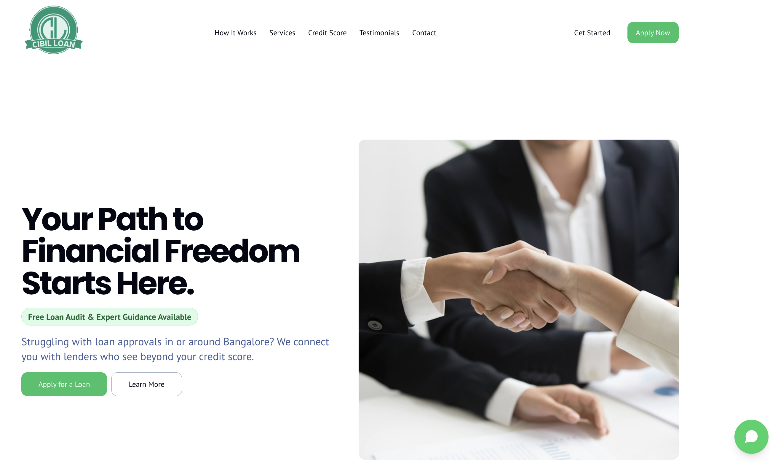 Screenshot of the CibilLoan.com website UI