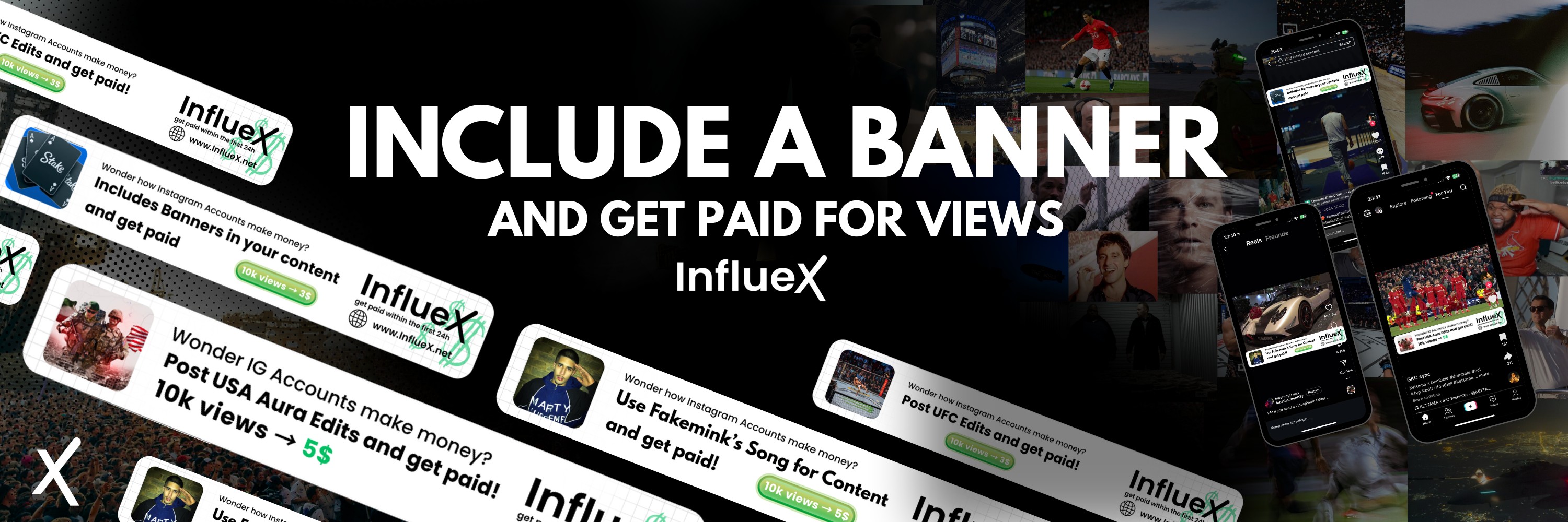 Post Anything and Earn | InflueX Banner