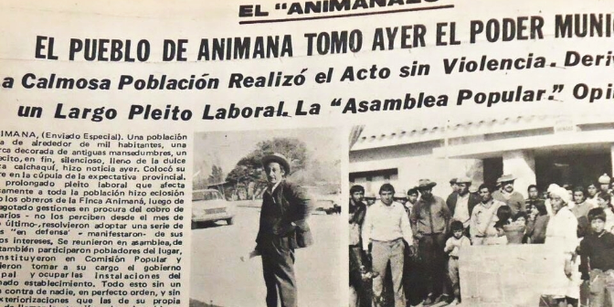 Imagen de la nota 'Fuego en Animana, a 50 años del primer piquete en los Valles Calchaquíes'