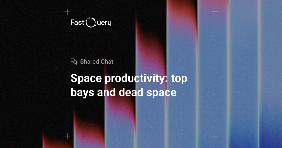 Space productivity: top bays and dead space