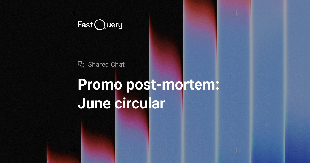 Promo post-mortem: June circular