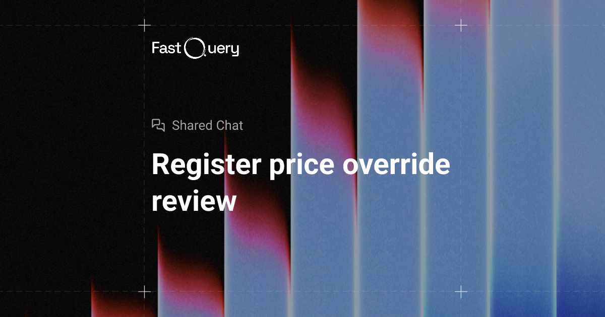 Register price override review