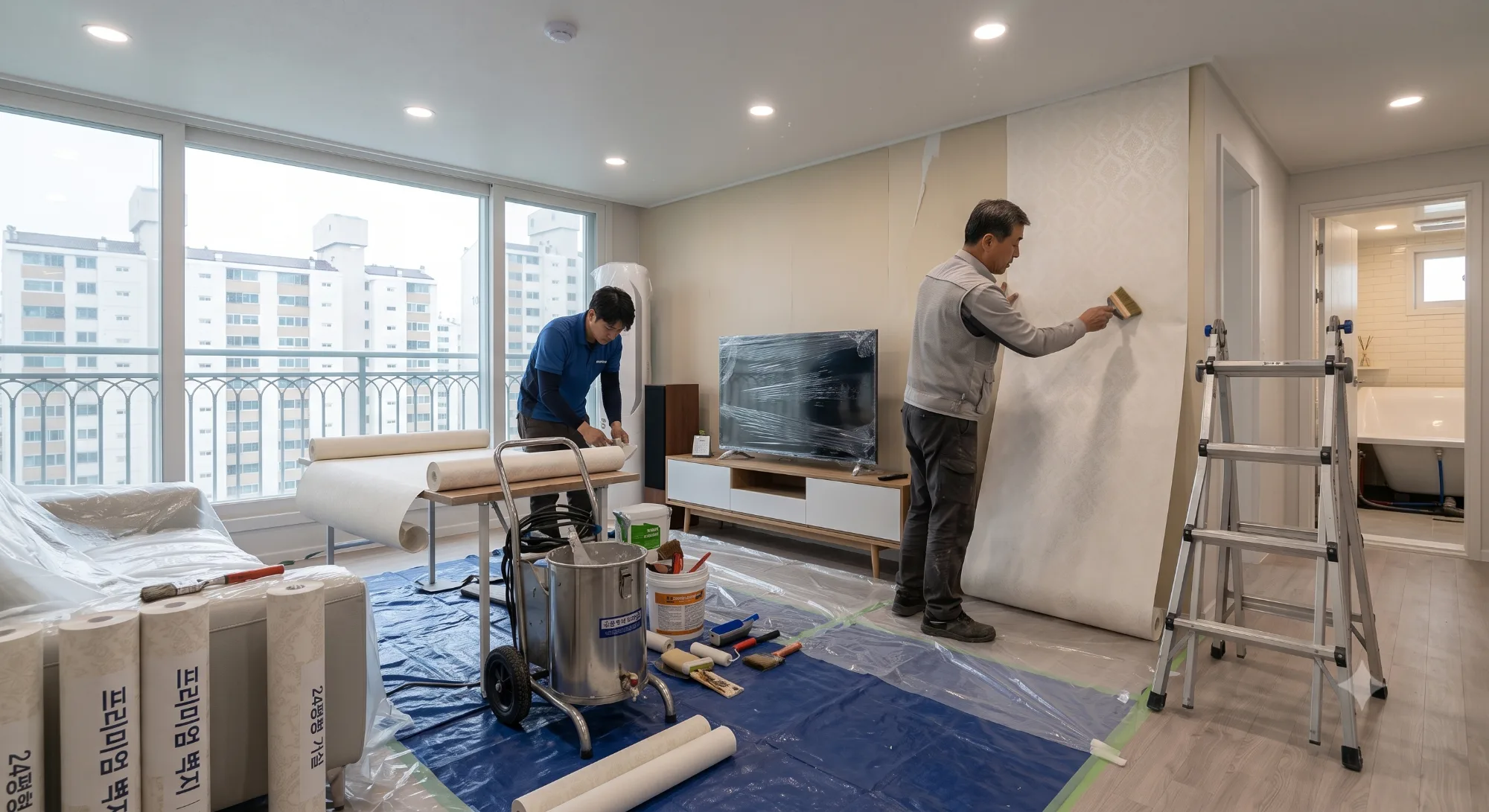 도배·벽지 아파트도배 시공, 평수별 비용과 벽지 종류 대표 이미지