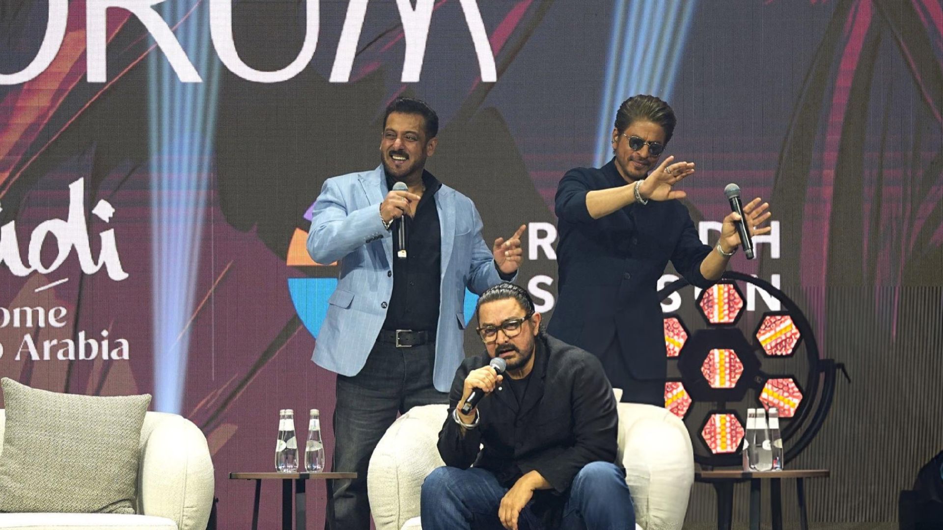 Bollywood Icons Shah Rukh, Salman, and Aamir Khan Reunite at Joy Forum 2025