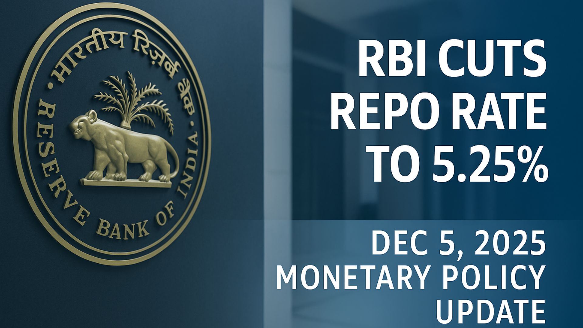 RBI Cuts Repo Rate to 5.25% — Dec 5, 2025 Monetary Policy Update