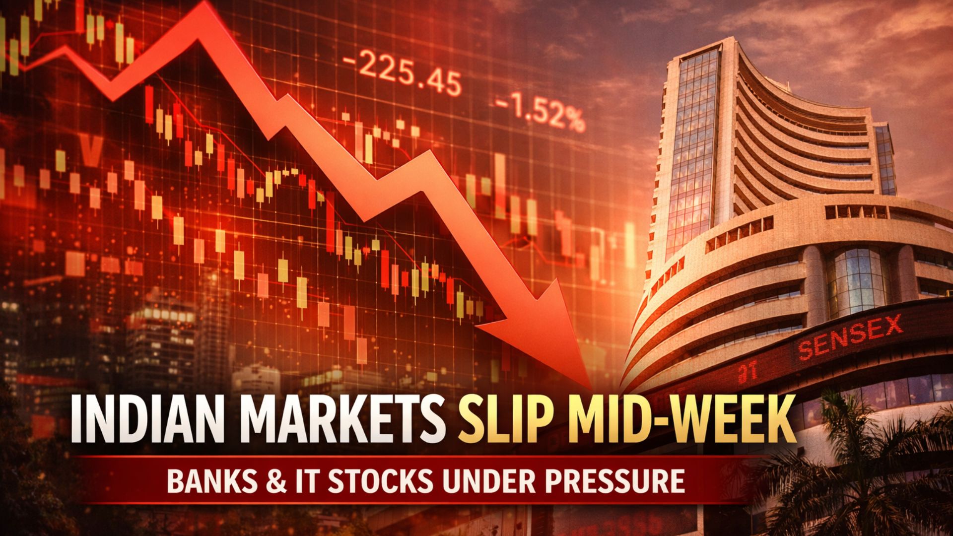 Indian Markets Slip Mid-Week as Banks, IT Face Profit Booking