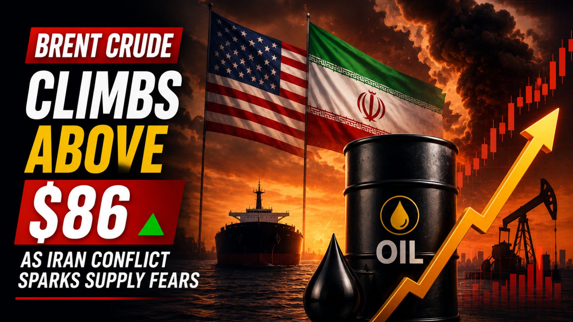 Brent Crude Climbs Above $86 as Iran Conflict Sparks Supply Fears