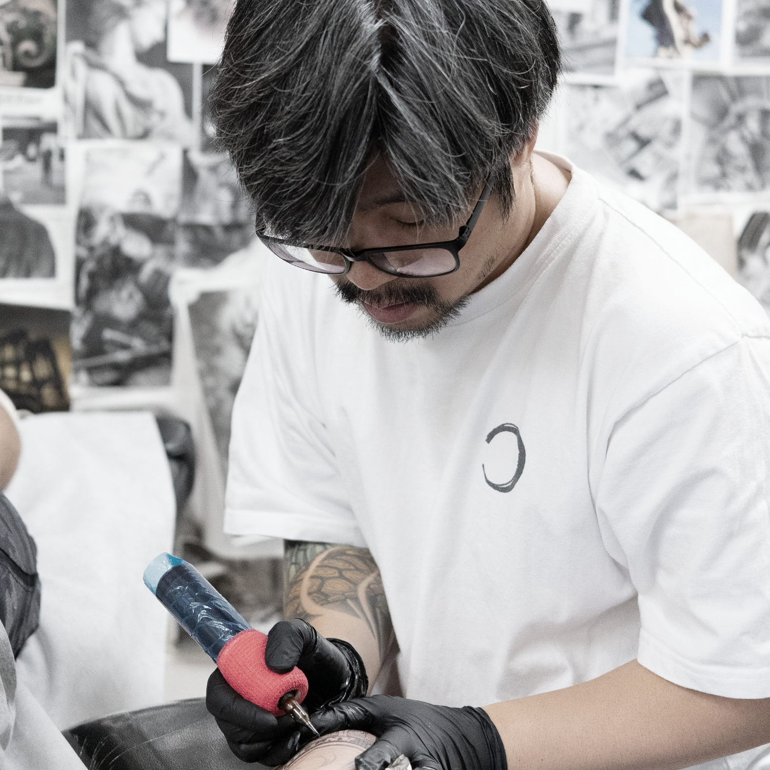 Tattoo artist at work