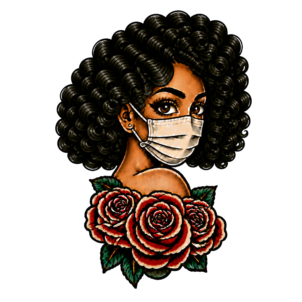 Women wearing a mask