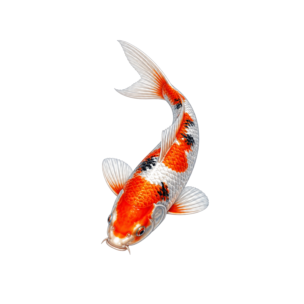 A miniature koi with individual scales