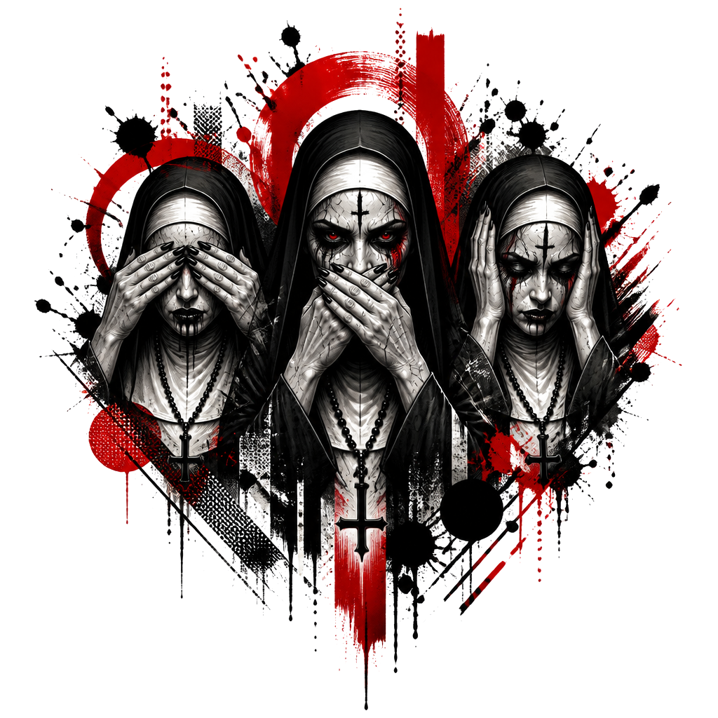 See no evil speak no evil hear no evil with three evil nuns