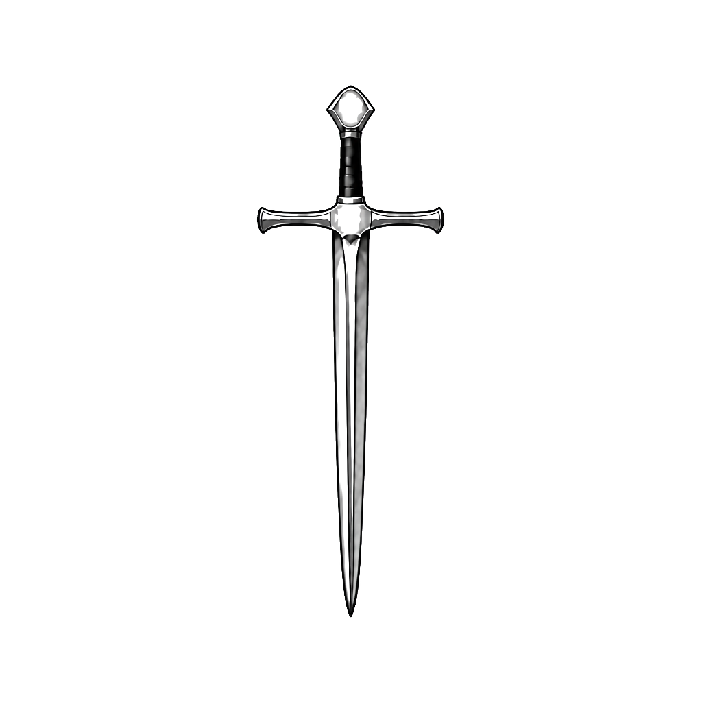 Sword, very thin, Templar style handle