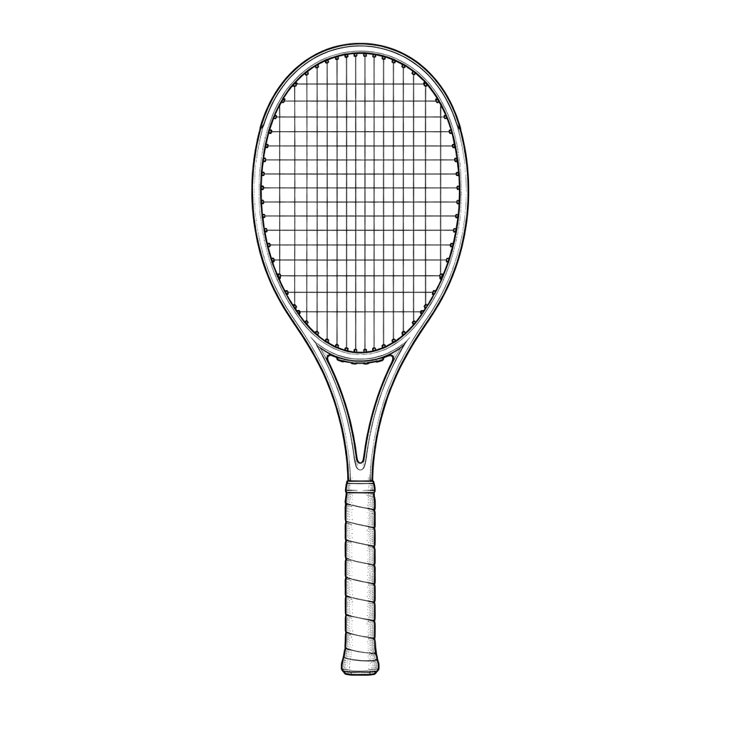 Tennis racquet, thin