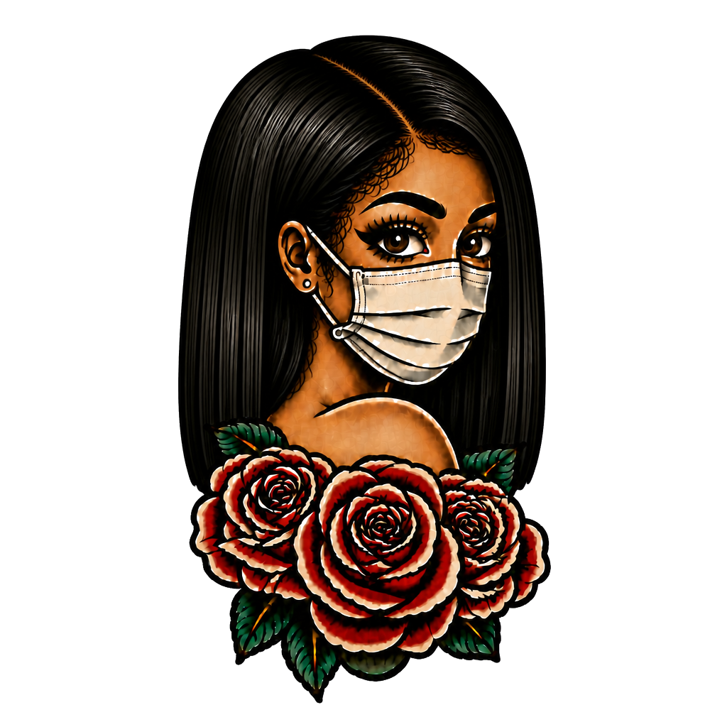 Women wearing a mask