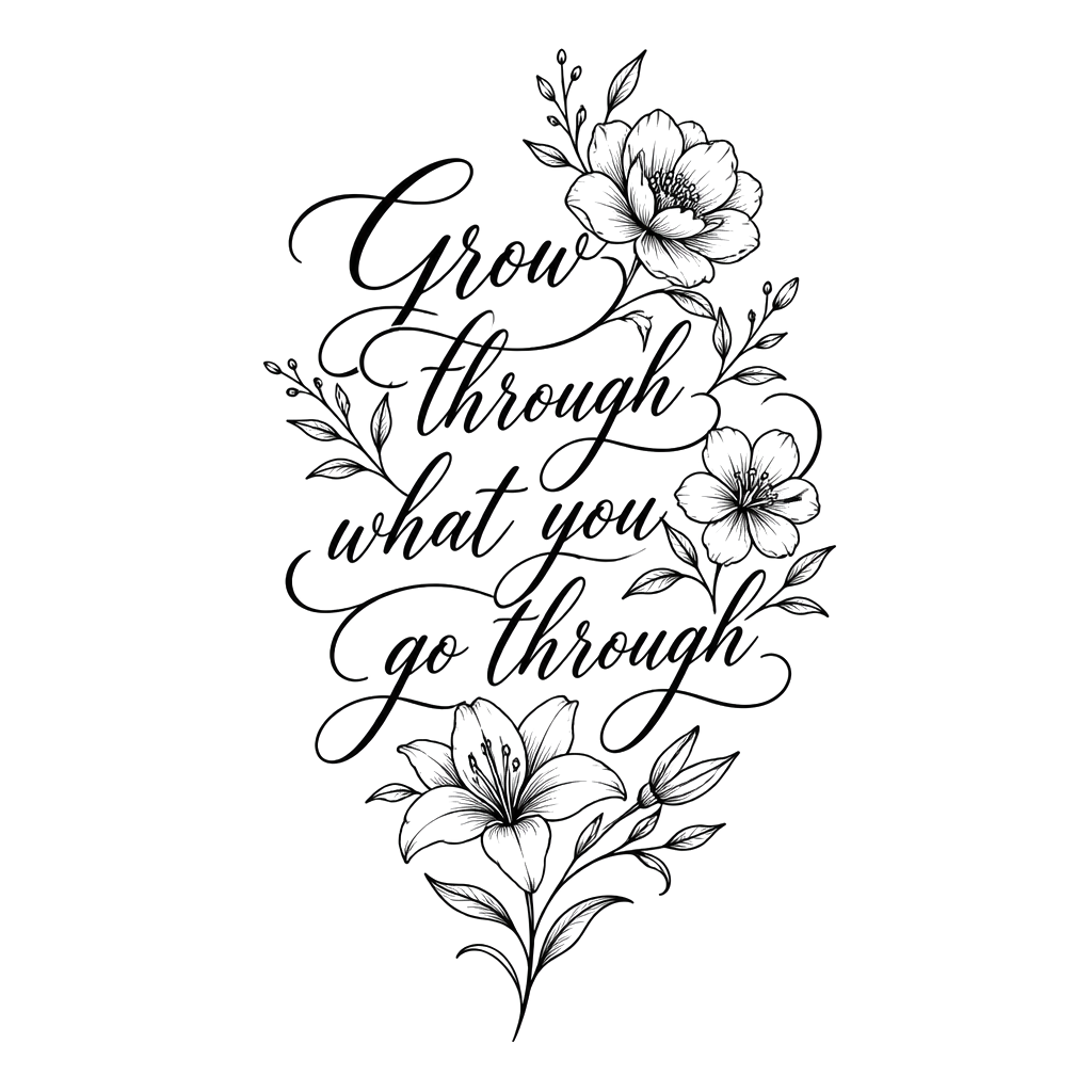 “Grow through what you go through” with flowers