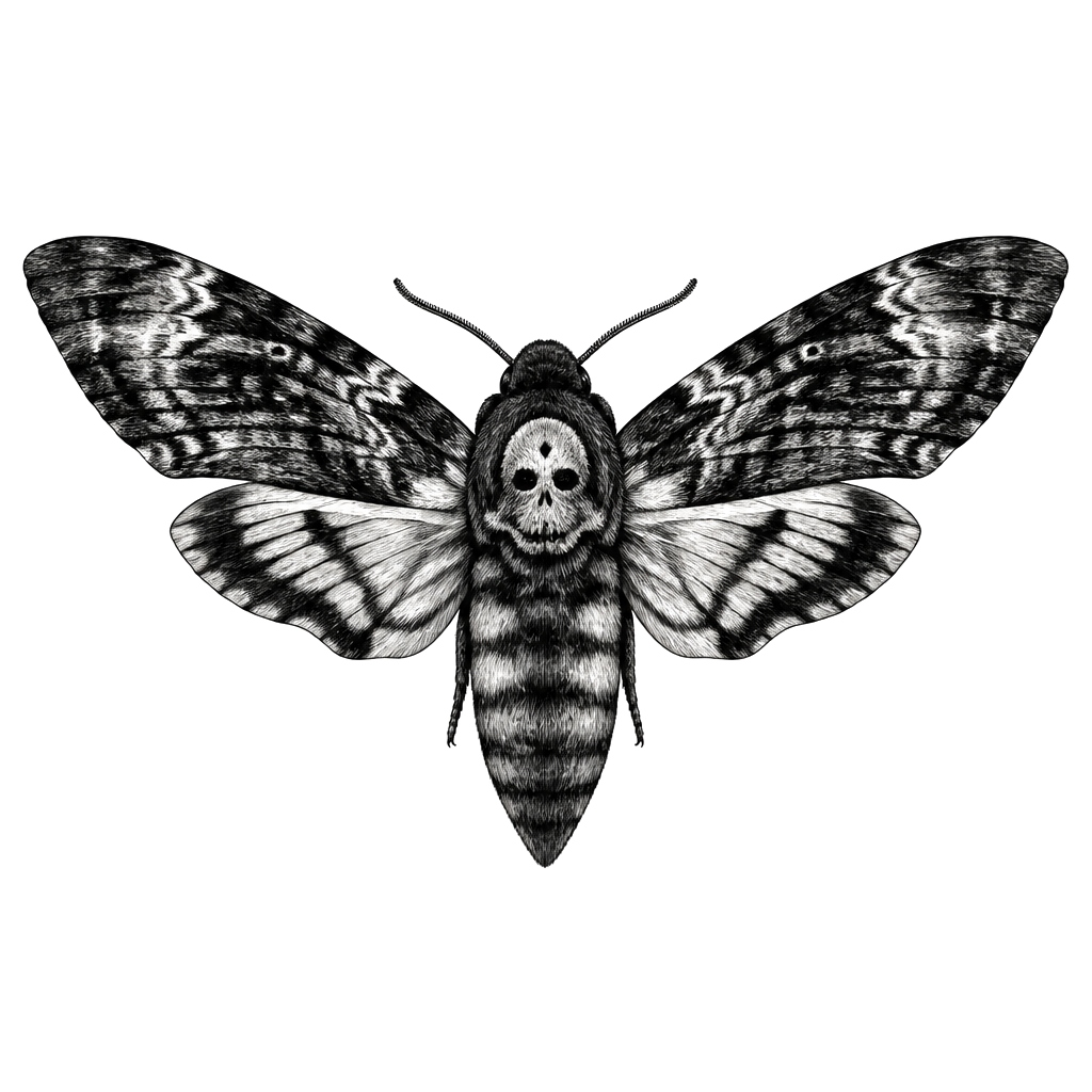 A death's-head hawkmoth in lifelike detail