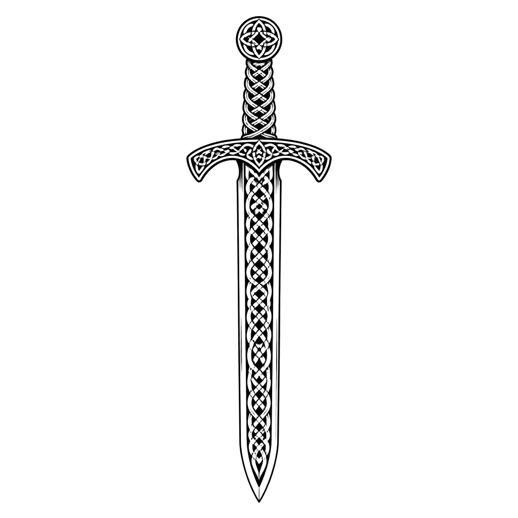 A Viking sword with a knotwork hilt