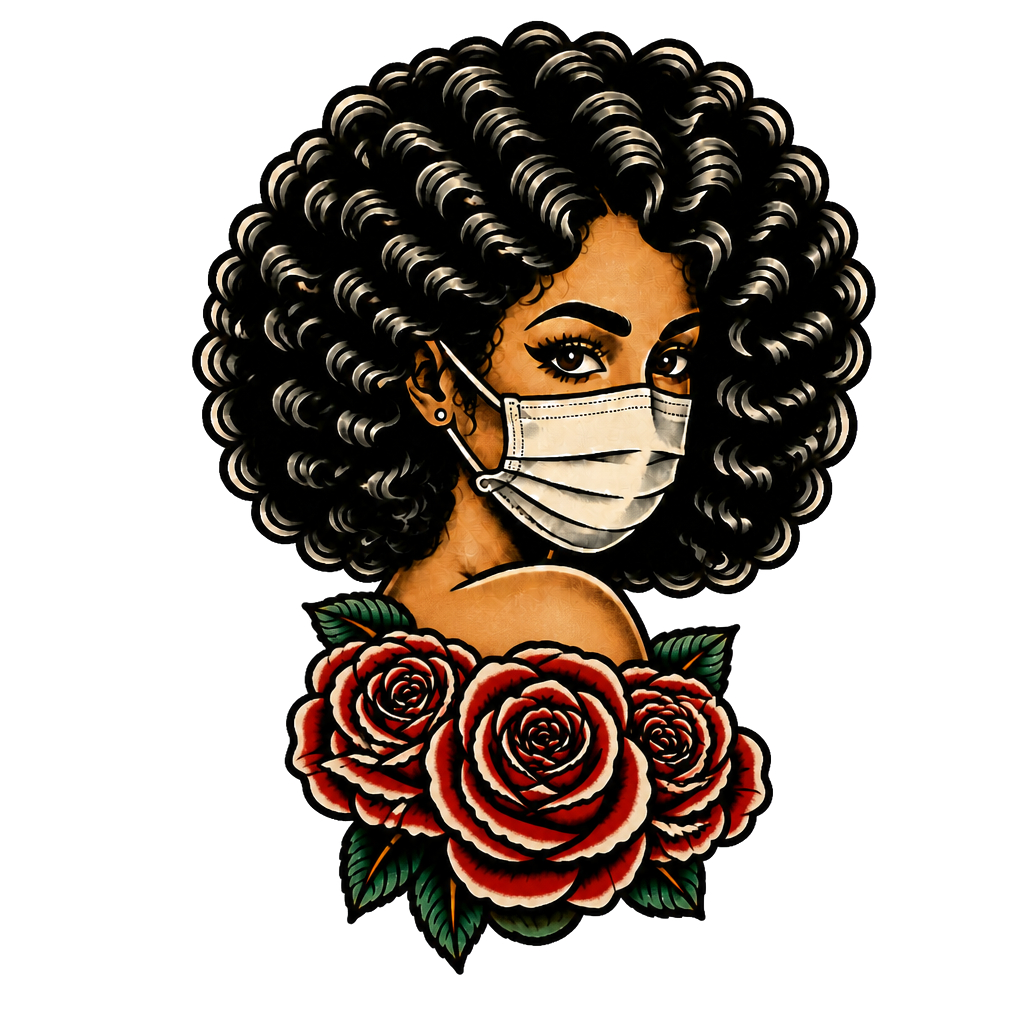 Women wearing a mask