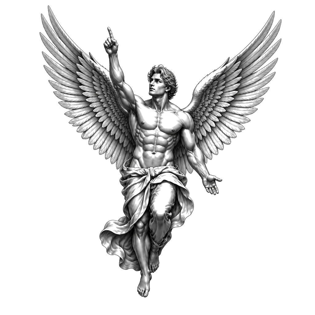 Un ange musclé avec des ailes