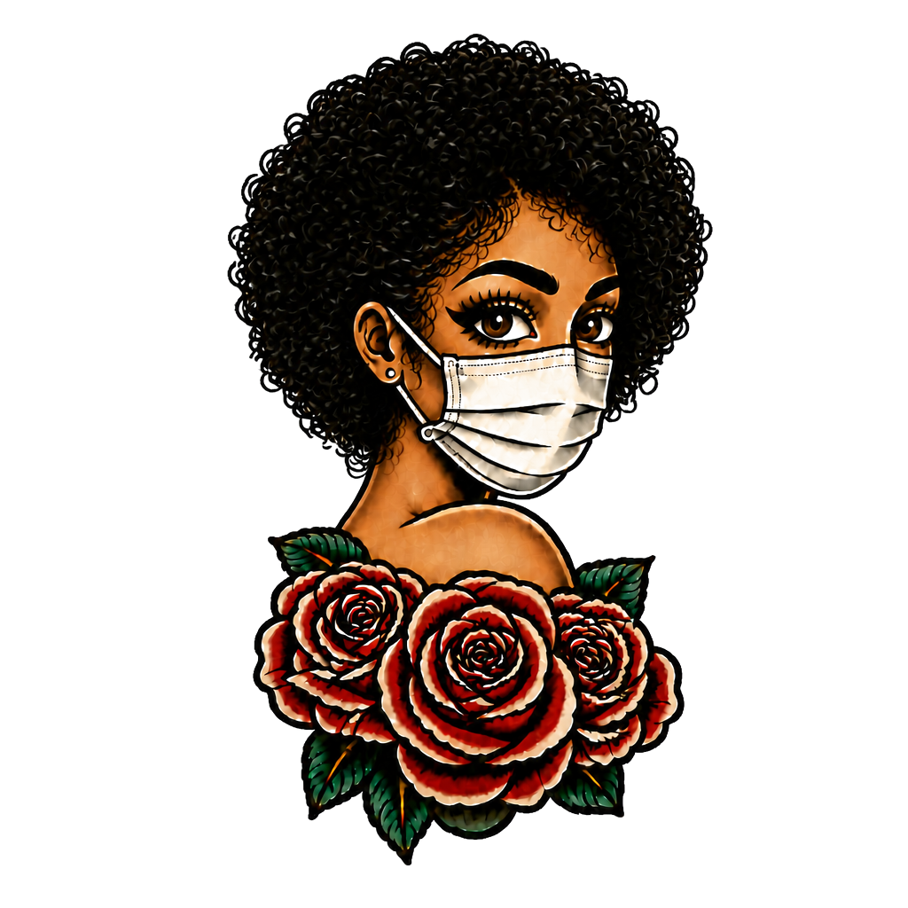 Women wearing a mask