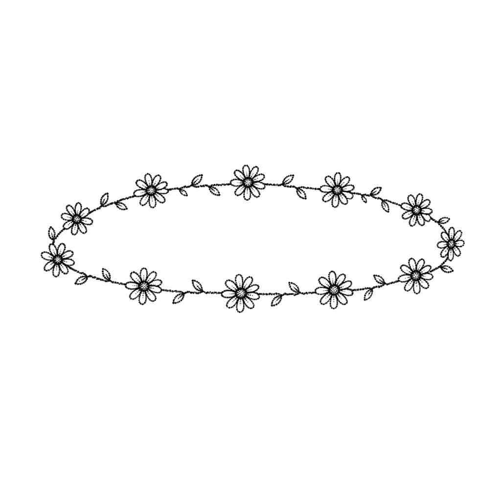 A hand-poked daisy chain circling the ankle