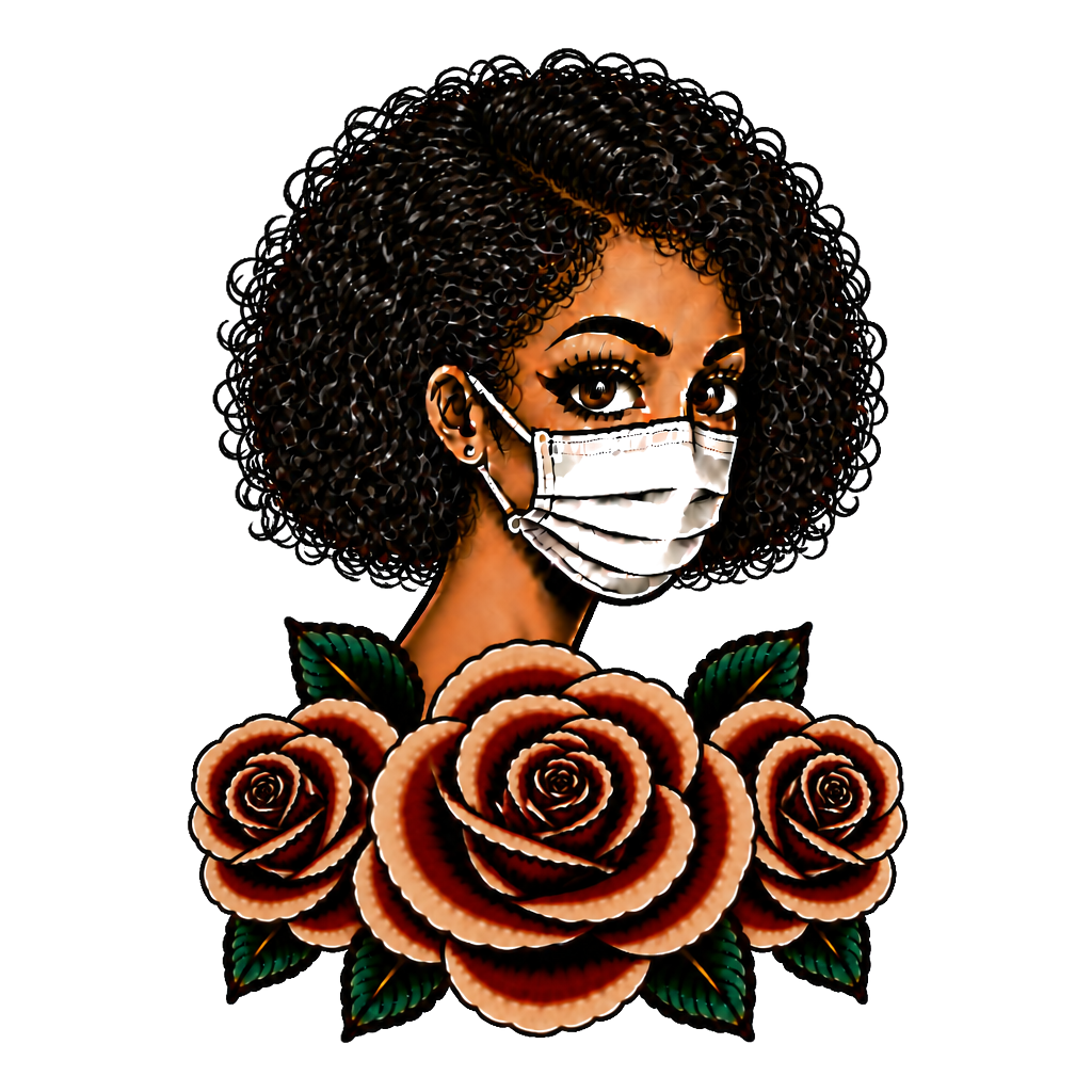 Women wearing a mask