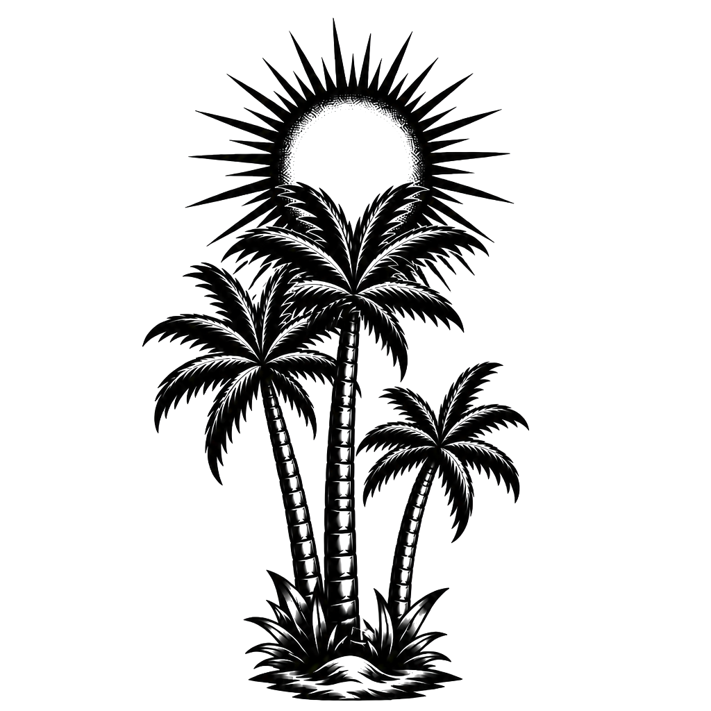 Palm trees to cover up a shamrock