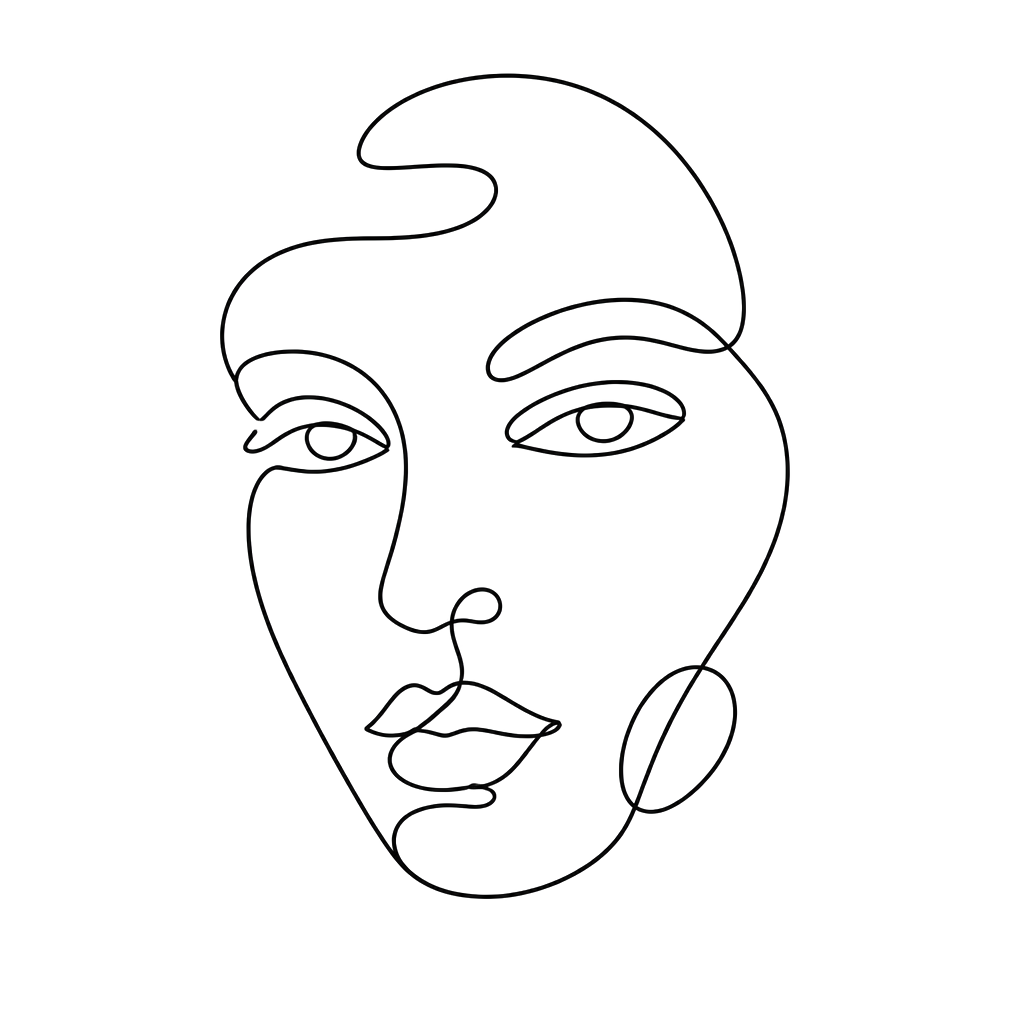 A face drawn without lifting the pen
