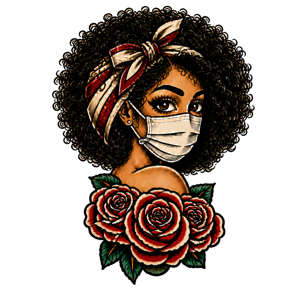 Women wearing a mask
