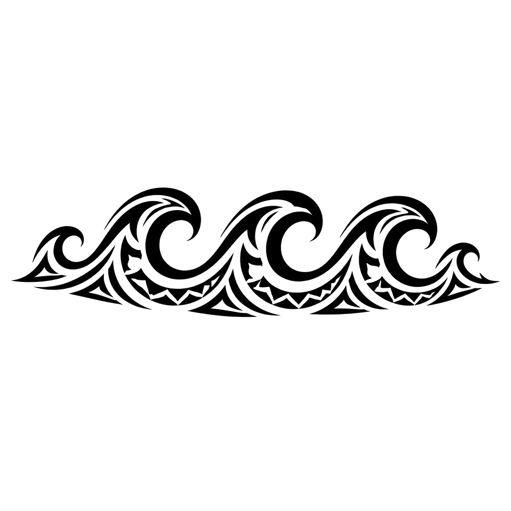 A Polynesian band of stylized ocean waves