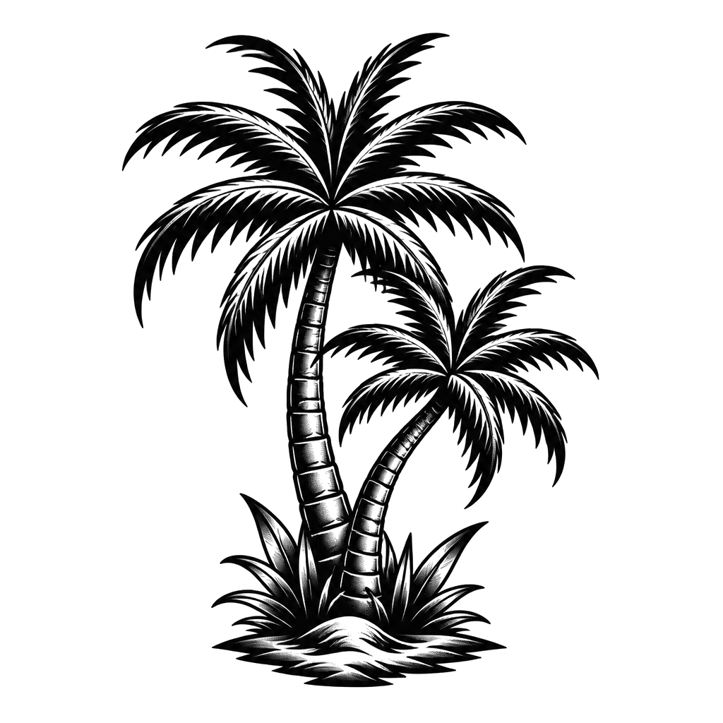 Palm trees to cover up a shamrock