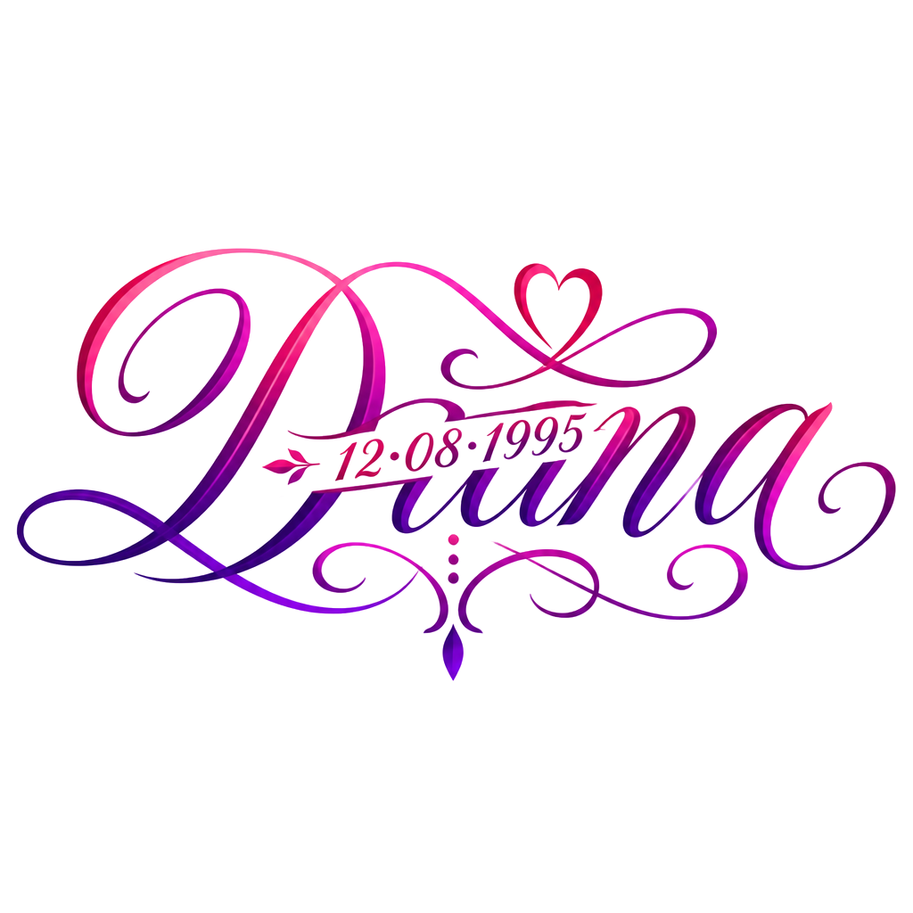 Diana with the date in the middle of her name on a forearm