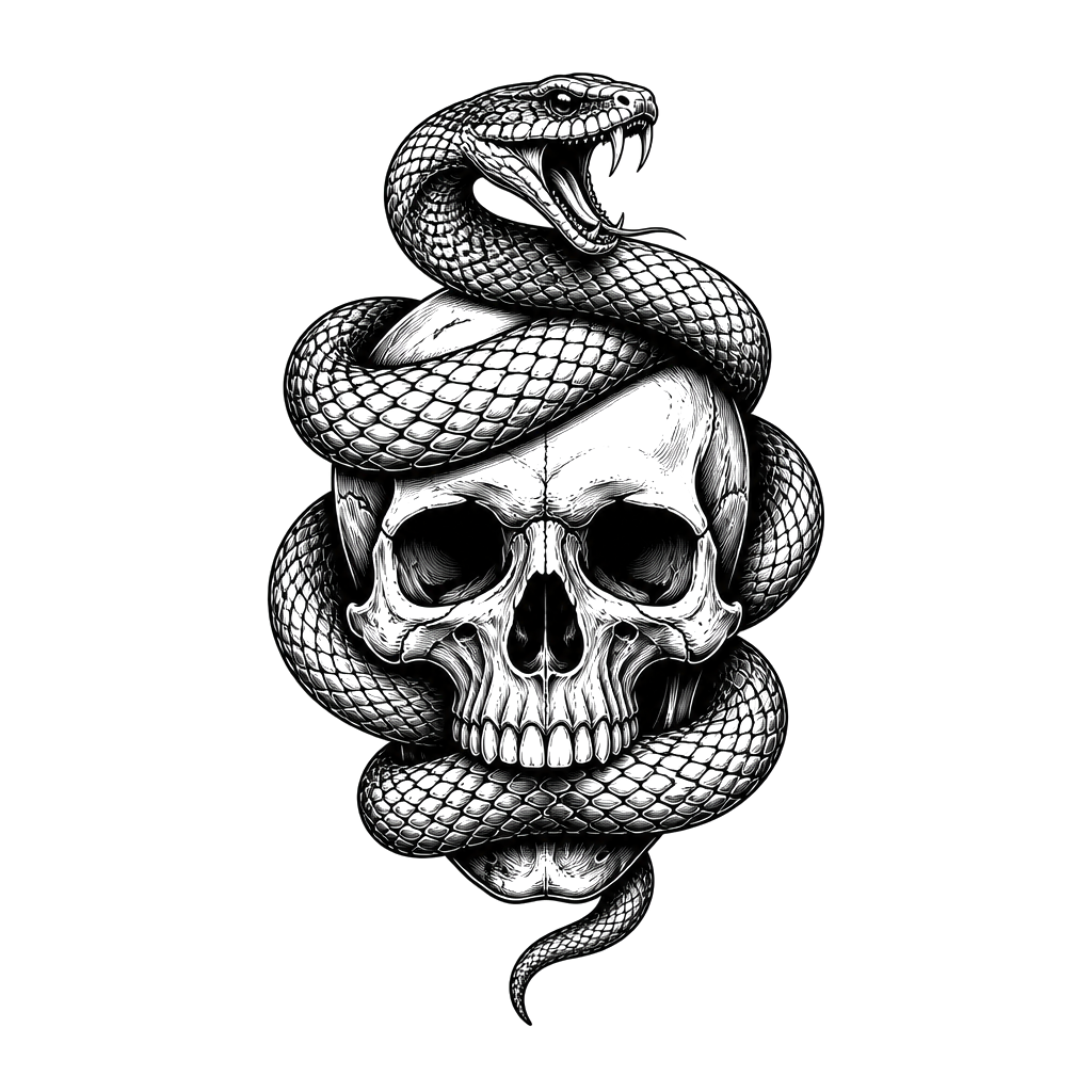 Snake and skull