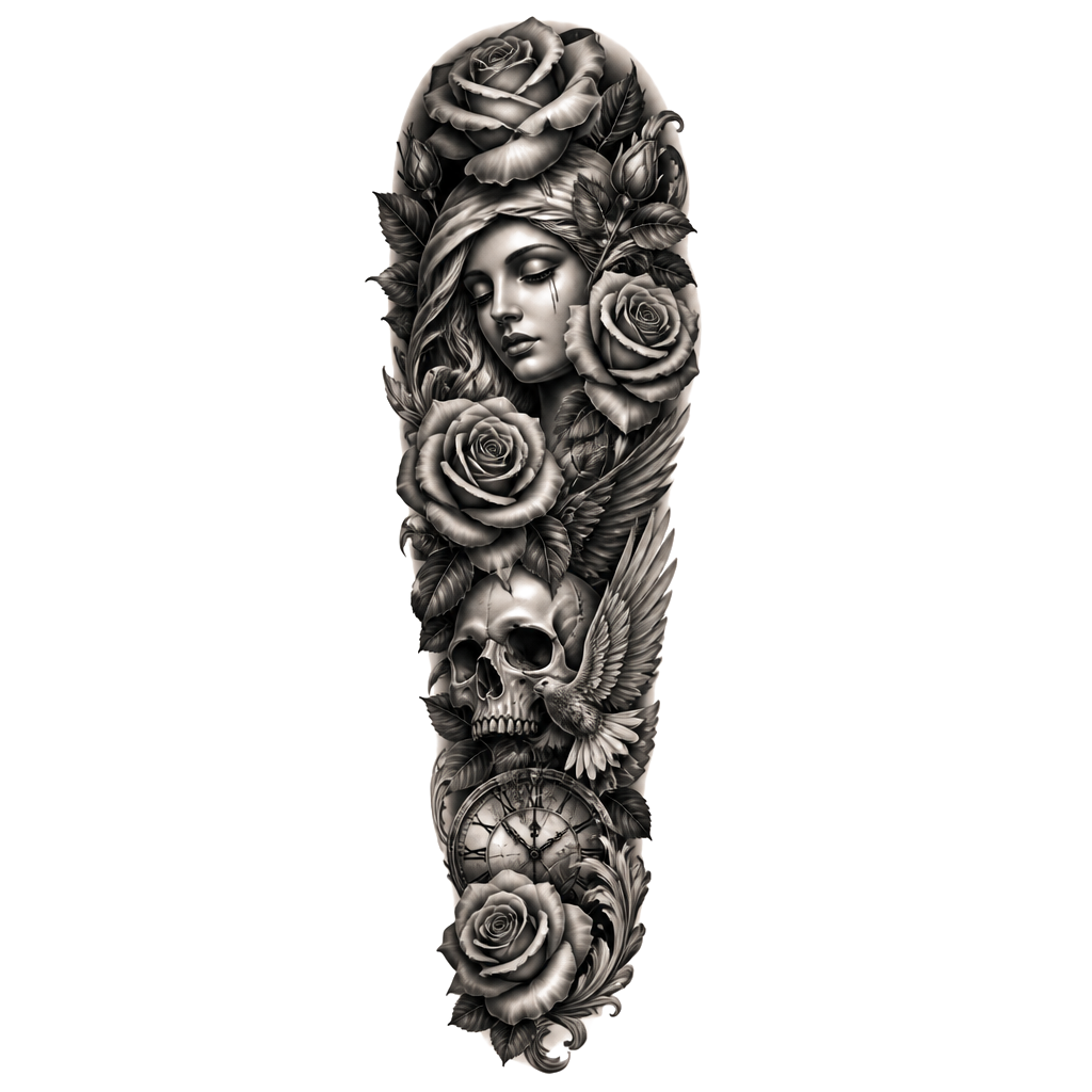 Ich will ein sleeve tattoo und da sollen auf jeden Fall Rosen drauf sein und dem Rest kannst du dir selbst aussuchen