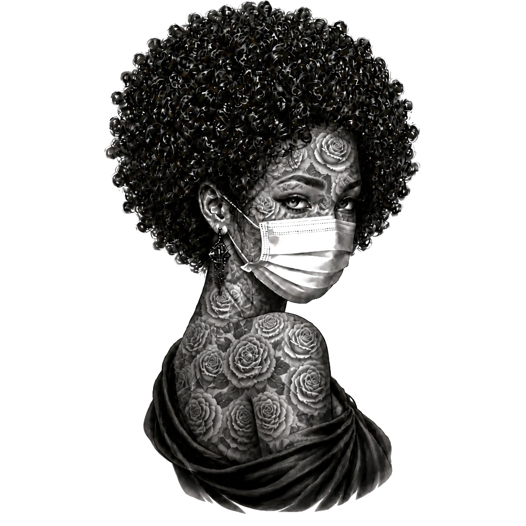 Women wearing a mask