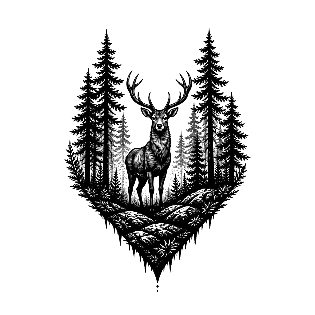 A deer in the woods