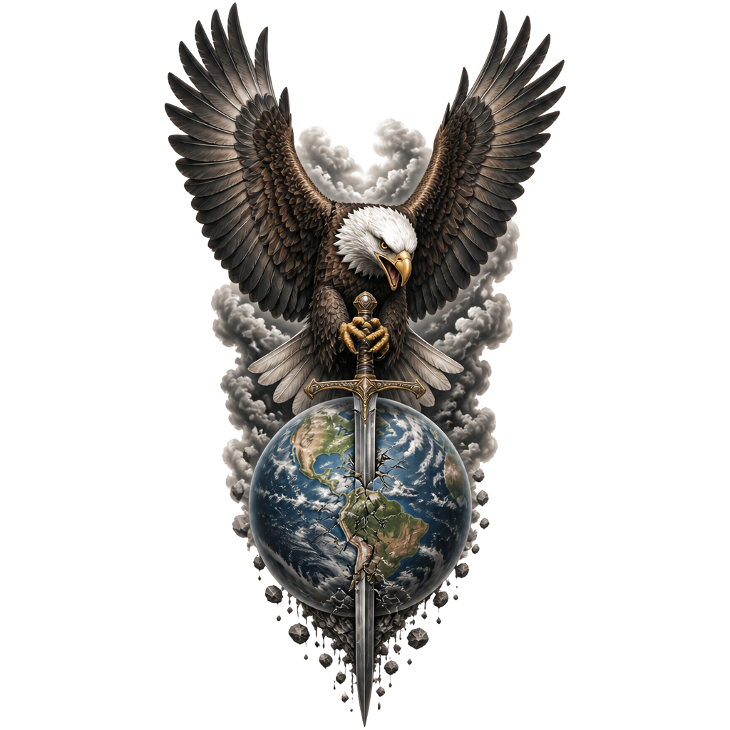 I’d like to do a bald eagle holding a sword going through the world in a forearm sleeve
