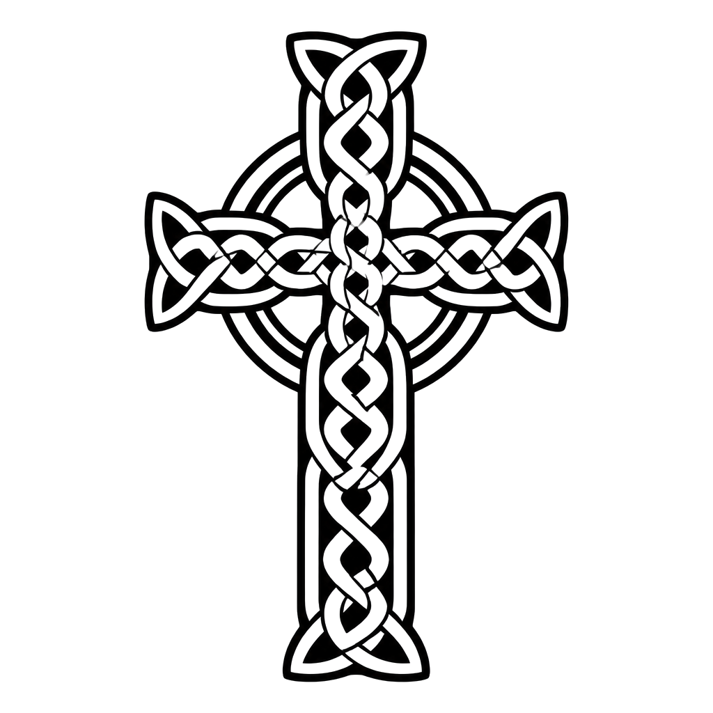 A knotwork cross with endless interlace