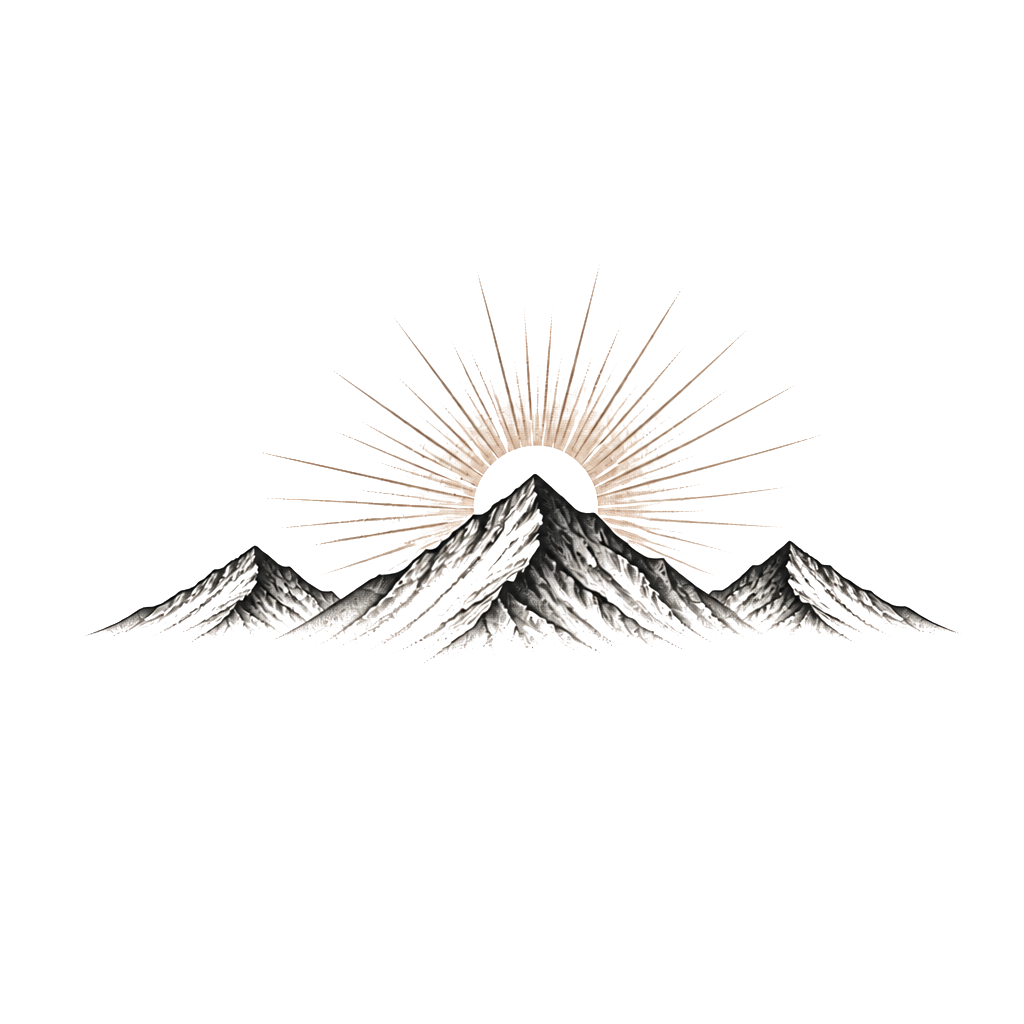 I am looking to get a mountain range tattoo on my inner bicep. I’d like the mountain range to look similar to the side profile of my 3 boys. I would also like a sunrise incorporated.