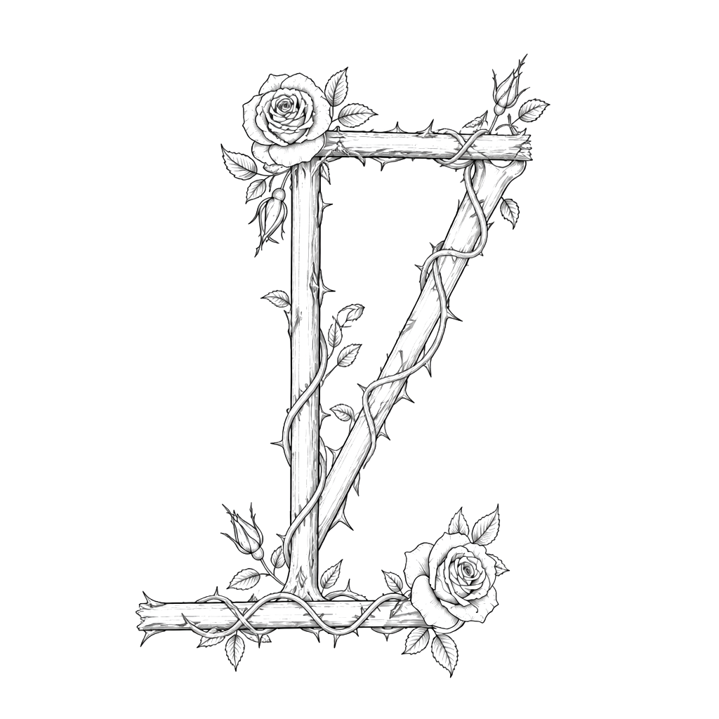 An anatomical ‘z’ shaped wrapped in thorned roses sort of bracelet