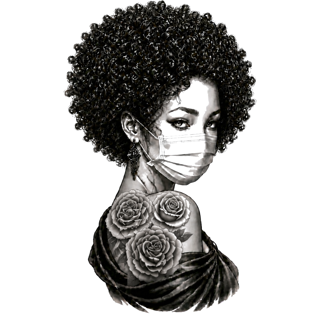 Women wearing a mask