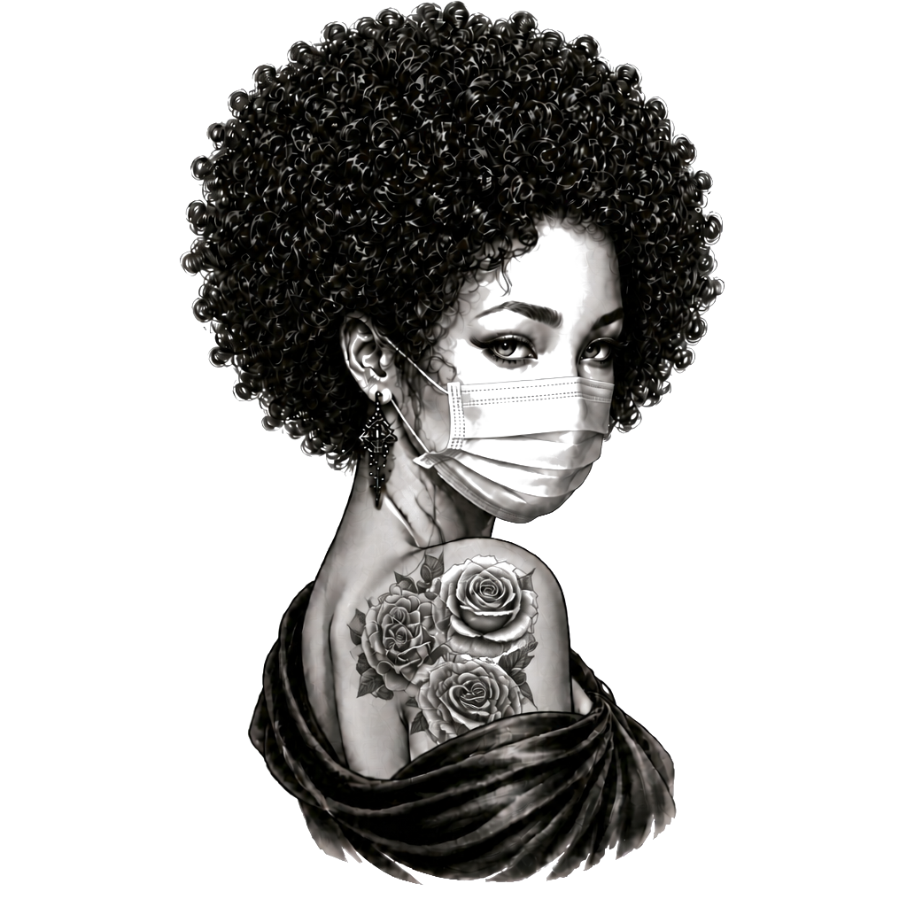 Women wearing a mask
