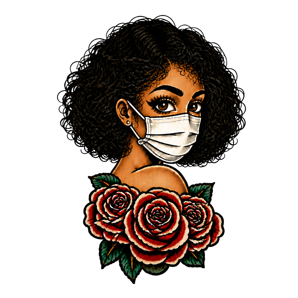 Women wearing a mask