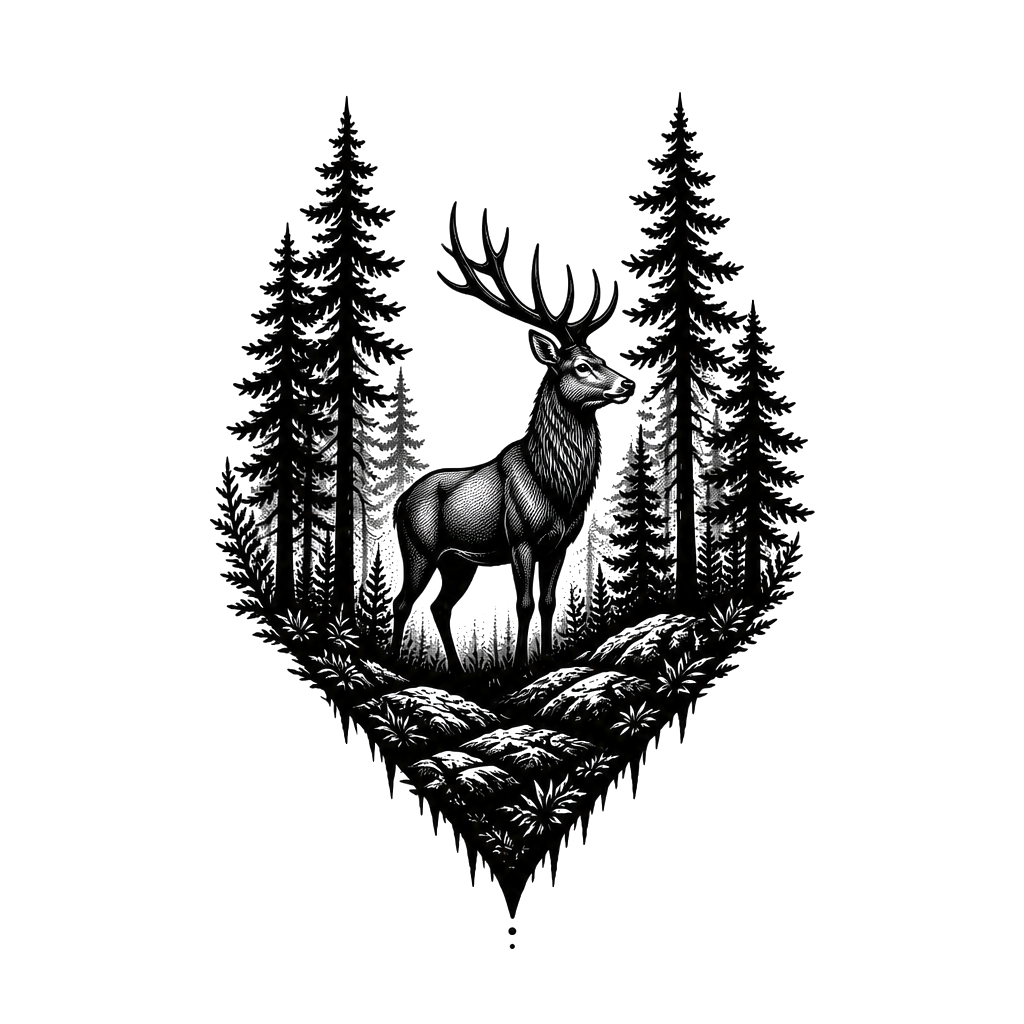 A deer in the woods