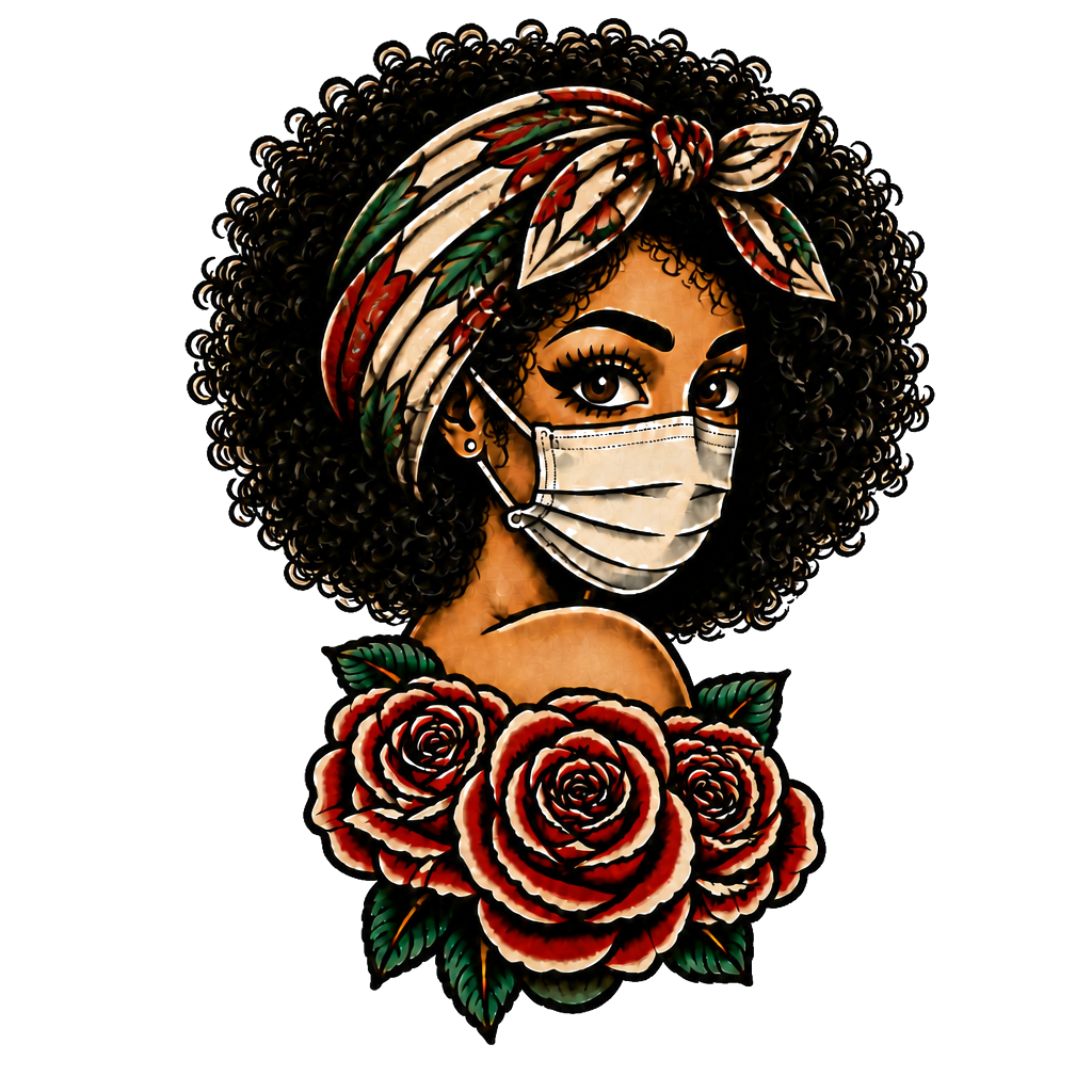 Women wearing a mask