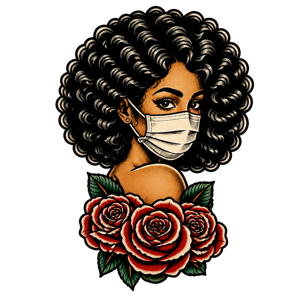 Women wearing a mask