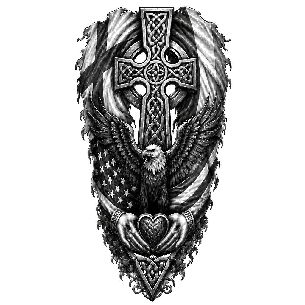 English and Irish tattoo with meaning that also is America