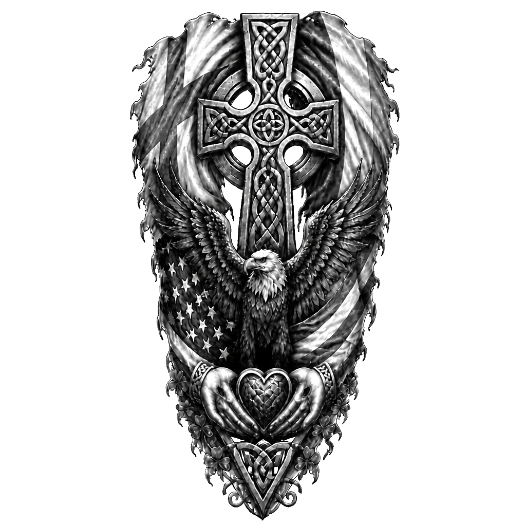 English and Irish tattoo with meaning that also is America