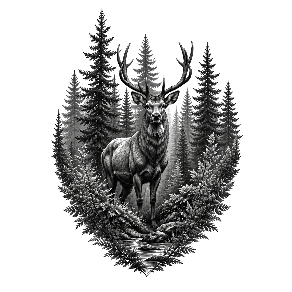 A deer in the woods