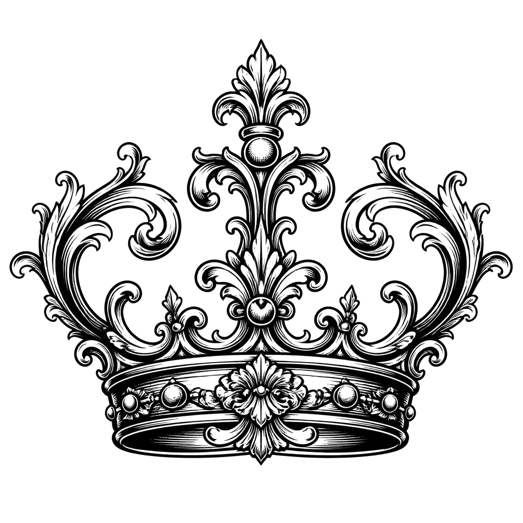 A baroque scrollwork crown